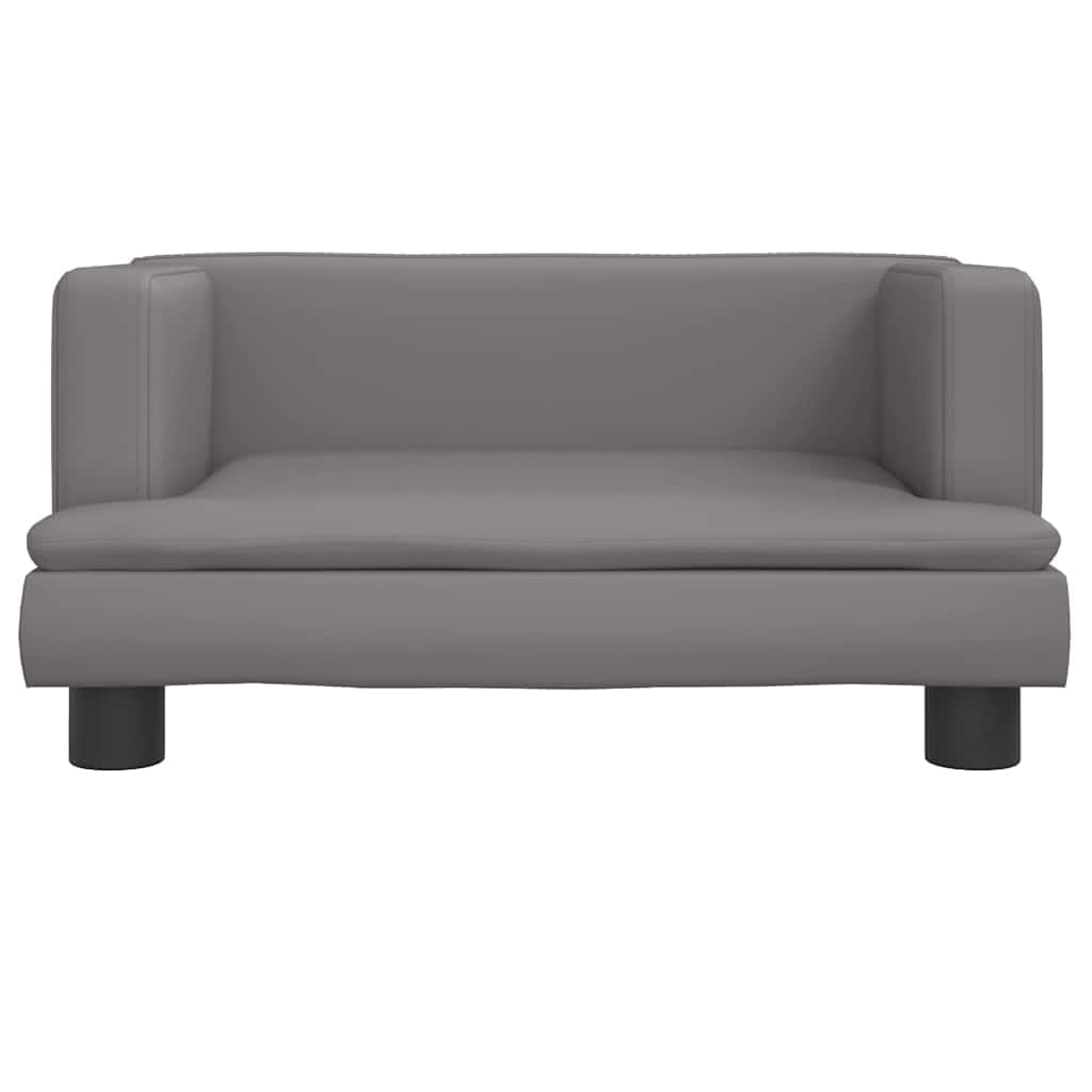 Hothingwell Graues Hundesofa aus Kunstleder mit Rahmen aus massivem Kiefernholz, Bett mit dickem Schaumstoff gepolstert, leicht zu reinigen und wasserdicht, ideal für Wohnzimmer oder Schlafzimmer