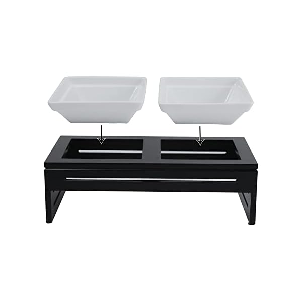 Silicute Elevated Dog Bowls for Small Dogs, Solid Wood Dog Bowl Stand with 2 Ceramic Raised Dog Bowls, Water Stand Feeder for Cats and Dogs Silicute Elevated Dog Bowls for Small Dogs, Solid Wood Dog Bowl Stand with 2 Ceramic Raised Dog Bowls, Water Stand Feeder for Cats and Dogs
