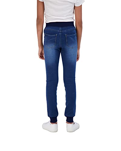 Wallflower Girls Jeans 5 Pocket Knit Denim Jogger Pants For Kids Pull On Stretch Jeggings (Medium Dark Wash, 14-16, Numeric_14) #TOP3
