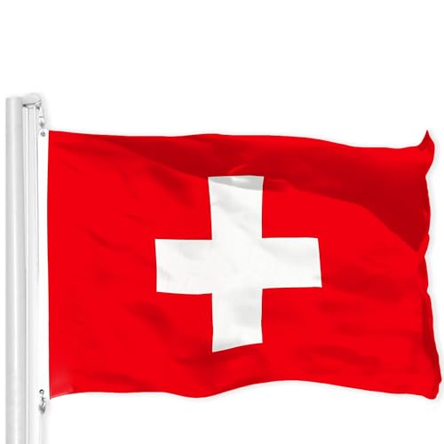 3x5 Foot Switzerland Flag Brightly Coloured Swiss National Flags Soccer Game Celebration Parade Party Supplies Patio Decoration Holiday(150x90cm)