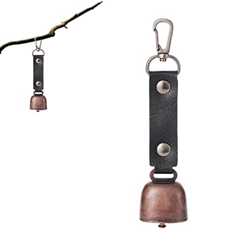 Loud Bear Bells,5 Pcs Pu Leather Bear Bell Strap Dog Collar Bell Pet Bells Tracker Whistle For Survival, Hiking,Biking,Fishing,Climbing Basic Dog Collars Outdoor Keychains For Athlet Forscher #TOP4
