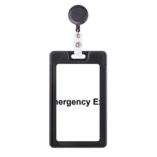 Porte-badge rétractable noir avec motif de sortie d'urgence pour carte d'accès