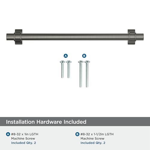 Image of Amerock Davenport 7-9 /16 inch (192mm) Center-to-Center Gunmetal Cabinet Pull, BP36618GM