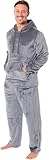 MICHAEL PAUL Mens Pyjamas Warm Fleece Hooded Pyjamas for men Sets Pjs M-XXL Fluffy Hoodie | Mens pj set 2 piece pyjamas loungewear tracksuit | Soft Hooded Twosie Pyjama Set for Men Gifts for Him