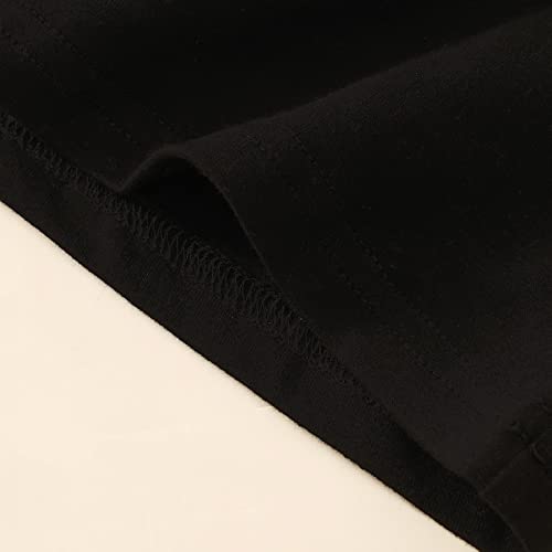Toddler Baby Girl Solid Color T-Shirt Kids Blouse Plain Ruffle Sleeve Top Cotton Casual Clothes (033A-Black, 4-5 Years) - Thumbnail 7