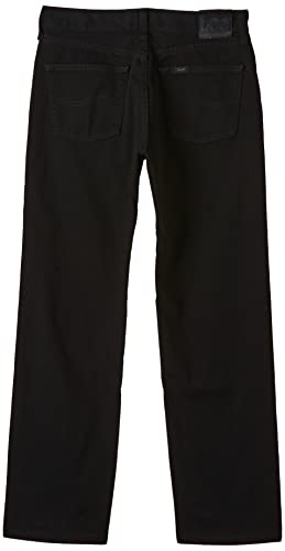 Lee Men's Relaxed Fit Straight Leg Jean, Double Black, 38W X 32L #TOP2