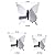 BBTO 48 Pieces DIY Mirror Butterfly Combination 3D Butterfly Wall Stickers Decals Home Decoration (Silver)