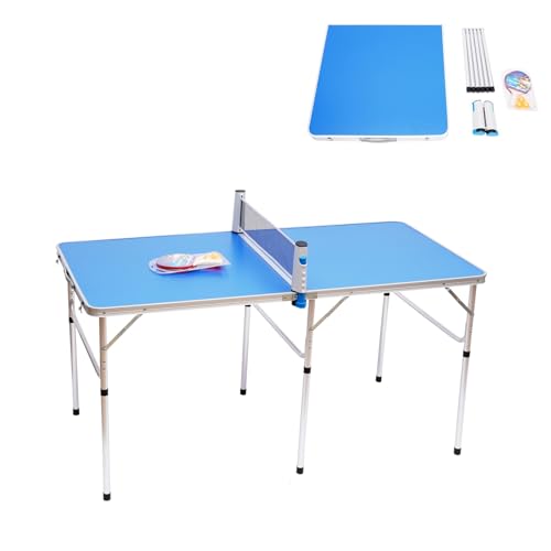 Tischtennis Platte Klappbar Tischtennis Set, Tischtennisplatte Indoor Outdoor Tischtennisschläger Set mit Tischtennis Set, Netz, 2 Schläger, 3 Bälle, Tischtennisplatte Outdoor 152x76x76cm