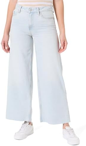 Tommy Hilfiger Damen Jeans Hose Wide Leg Sky Mid Rise, Weiß (Sky), 28W/28L