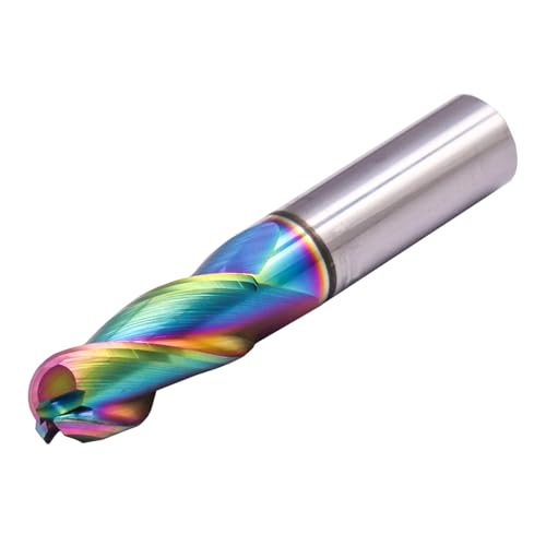 Image of 1 /2 inch 3 Flute 37 Helix Solid Carbide Ball Nose End Mill, DLC Coated | Ball End, 1 /2 inch Cutting Dia, 1 /2 inch Shank Dia, 1-1 /4 inch Length of Cut, 3 inch Overall Length, for Milling Aluminum and Copper