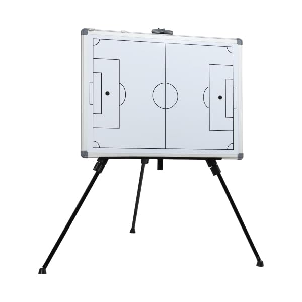 JAYO Tactic Board Portable Soccer Tactic Board Double Sided Tactics White Board with Soccer Full Pitch and Half Pitch Coaching Equipment 24