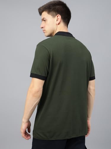 Image of Veirdo Pure Cotton Half Sleeves Regular Fit Plain Solid Classic Polo Collar T-Shirt for Men & Boys (Color Options- Black, Maroon & Olive)
