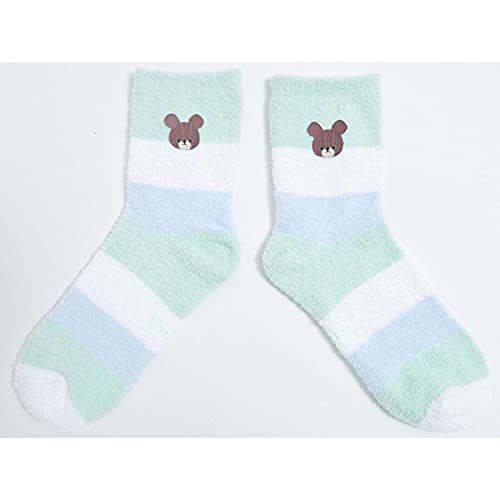 ナカジマコーポレーション もこもこルームソックス くまのがっこう ブルー 163424-21