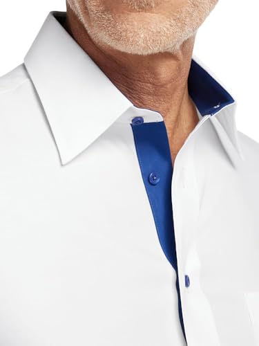 Paul Fredrick Men's Slim Fit Comfort Stretch Non-Iron Solid Dress Shirt3