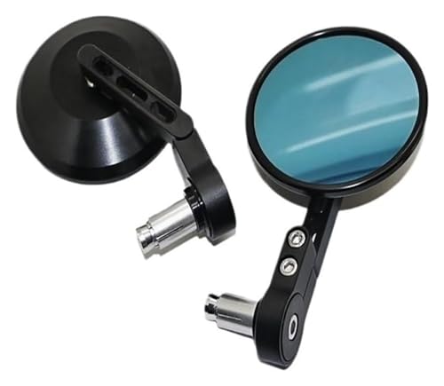 Espejo Manillar Motocicleta Espejos Retrovisores Laterales Redondos Extremo Barra Mango Vista Panorámica Accesorios Universales para Motocicleta Espejos Laterales