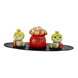 OUNONA ミニチュア干支蛇置物 合成樹脂製 耐摩耗性 車内装飾品 繊細な手工芸と美しいデザイン ダッシュボード用 新年の豊かさを象徴する蛇