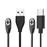 2 Pack Charger Cables Compatible with Shokz, Magnetic Replacement Charging Cable, Suitable for Aftershokz Aeropex AS800/803/Shokz Open Pro, OpenRun Mini, OpenComm Bone Conduction (2, Black)