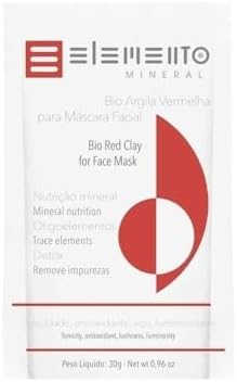 Elemento Mineral Máscara Facial Bio Argila Vermelha 30g Aumenta a...