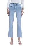 VERVET Women's Bella High Rise Frayed Hem Cropped Flare Leg Jeans (US, Numeric, 27, Regular, Regular, Striving)