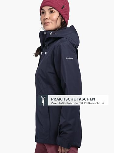 Schöffel Damen 3in1 Jacket Style Okere WMS, wasserdichte, atmungsaktive Outdoorjacke mit herausnehmbarer Fleecejacke, warme 3in1 Jacke mit verstellbarer Kapuze, navy blazer, 48
