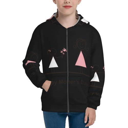Happy Mother's day Kid Hoodies Boys Zip Up Sweatshirts Girls Pullover with Pocket3