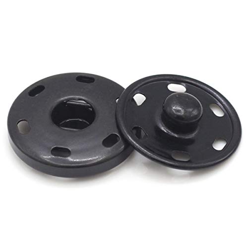 55 Sets Sew-on Snap Buttons Metal Snap Fastener Durable Press Studs Buttons for Sewing Clothing, 4 Sizes (Black) - Thumbnail 7