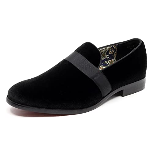 Men's Velvet Classic Smoking Slipper Tuxedo Loafer Slip On Shoe SM-08