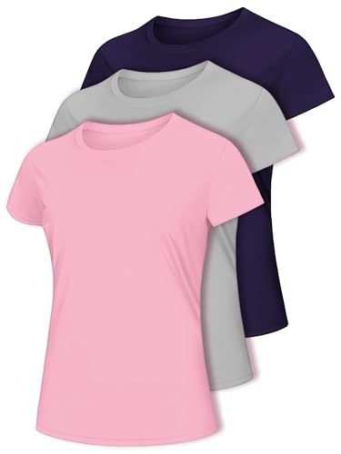 Multipack-Womens-Short-Sleeve-T-Shirts-Athletic-Exercise-Workout-Clothes-Running-Gym-Dance-Tops