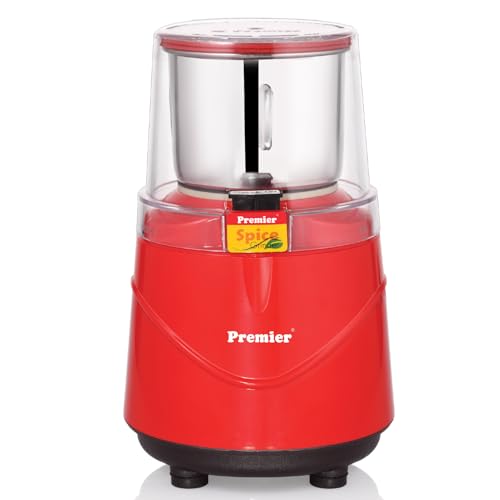 Premier Spice Grinder | 350W Wet & Dry Multifunction Food Grinder | Stainless Steel Herbs, Spices, Nuts, and Coffee Grinder for Home & Office with Detachable Jar Premier Spice Grinder | 350W Wet & Dry Multifunction Food Grinder | Stainless Steel Herbs, Spices, Nuts, and Coffee Grinder for Home & Office with Detachable Jar