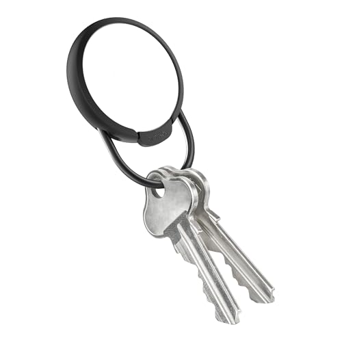 Orbitkey Slim Case for AirTag | Made with Stainless Steel and TPU | Securely Holds Your Apple AirTag | Easily Attach to Keys or Anything You Want to Track with The Open Key Ring | Black