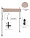GarveeLife 118'' Manual Retractable Awning, Patio Awning Exterior Outdoor Sunshade Shelter, Angle & Height Adjustable Sunsetter Retractable Awning UV Protection for Any Window or Door, Beige