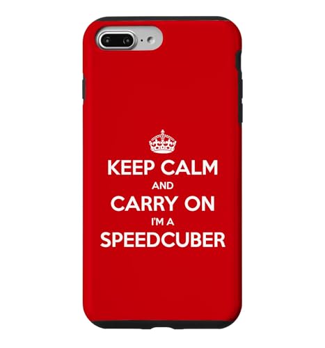 Keep Calm and Carry On I'm a Speedcuber - �ʔ��� �X�}�z�P�[�X iPhone 7 Plus/8 Plus �p