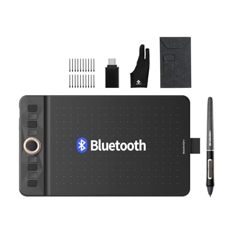 Bluetooth Drawing Tablet GAOMON WH851 8 x 5 inches Graphics Tablet, Digital Art Tablet Supports 16384 Levels, Intuitive Dial with 8 Shortcut Keys, Type-C Port, Work with Windows & Android & Mac Cover