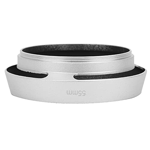 Acouto Universal Aluminium Camera Lens Hood Portable Bevel Shade for Outdoor Photography Silver (55mm) miniatura 3