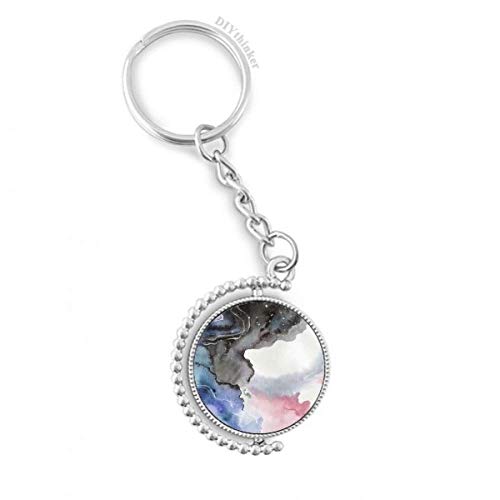 Porte-clés rotatif aquarelle abstraite multicolore une idée cadeau originale