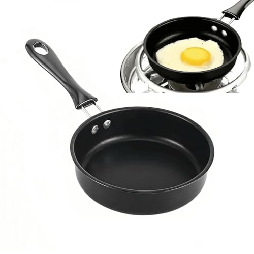 Image of Nonstick Frying Pan 5 Inch (12.7cm) Round Egg Pan One Egg Fry Pan Egg Pancake Maker Omelet Mini Dishwasher Safe Cookware Small Egg Skillet, PFOA Free, Portable Pan for Stove Gas Induction Hob