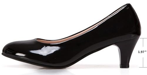 Womens Heels Pumps Shoes Bridal Dress Work Slip-on Wedding Party Low Heel Closed-Toe Shoes2