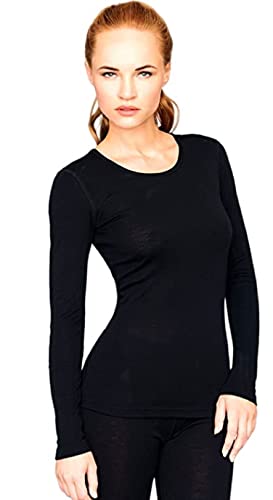 Utenos Maglia a maniche lunghe da donna in lana merino ultra morbida realizzata in EU