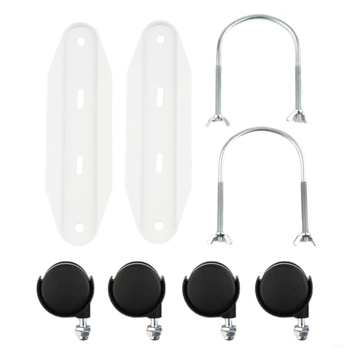 Juego de 2 soportes de polea de calentador eléctrico con ruedas giratorias de 360 grados, diseñado para mover radiadores fácilmente en el hogar u oficina, material de acero al carbono (negro)