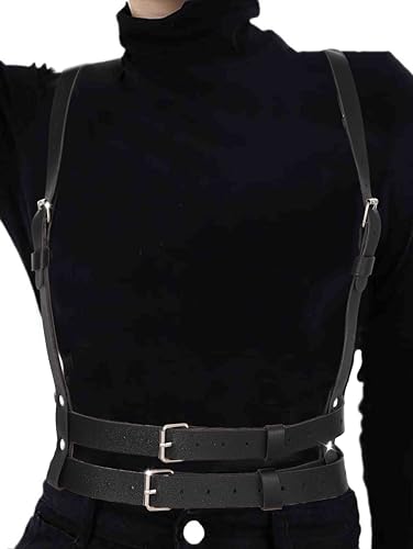 CLOACE Punk Leather Waist Belts PU Leather Adjustable Body Chain Belt Goth Halloween Body Accessories Jewelry for Women