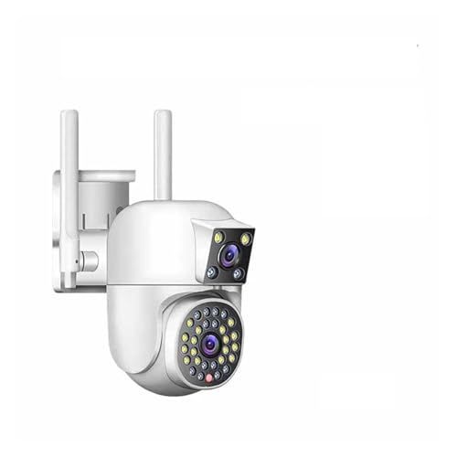 DMETE IP 360 Home App 8MP 4K Security Camera 4 Lens 10X Zoom 3 Screens PTZ Two Way Audio Auto Tracking Color Night Vision Installazione semplice(2 Lens No Card)