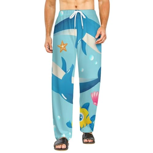 Bas de pyjama femme long pantalon de détente dauphin étoile de mer vêtements de nuit S