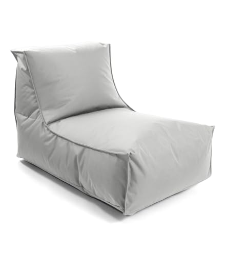 mokebo Sitzsack für Kinder & Erwachsene Der Sundowner Bean Bag mit Füllung oder Bodenkissen für Indoor & Outdoor auch als Liegekissen Relaxliege oder Liege in Grau