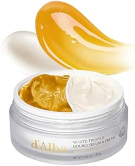 d'alba Piedmont Italian White Truffle Double Serum & Cream, Customizable 2-In-1 Intensive Skin Care, For Elasticity And Brightness, Mild And Vegan