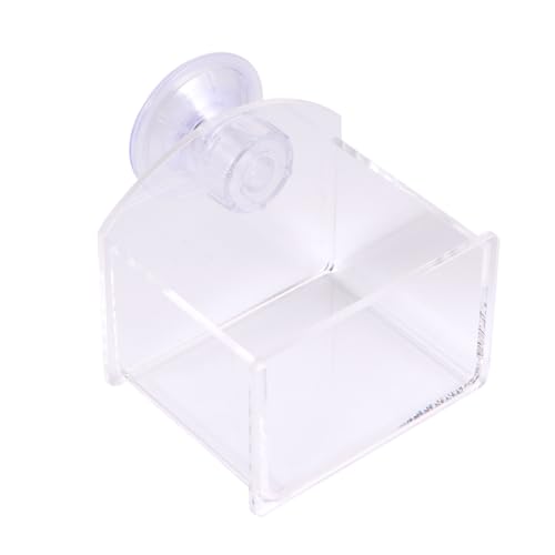 BESTonZON Suction Cup Reptile Feeder Translucent Water and Food Bowl for Lizards Turtles and Reptiles Easy to Install Space Saving Design Durable Feeding Supply for Tanks and Boxes