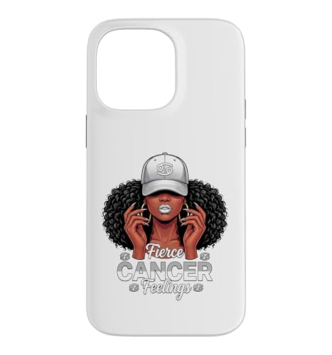 Zodiac Cancer Inspired Afro Women White Grey Cap Black Girl �X�}�z�P�[�X iPhone 14 Pro Max �p