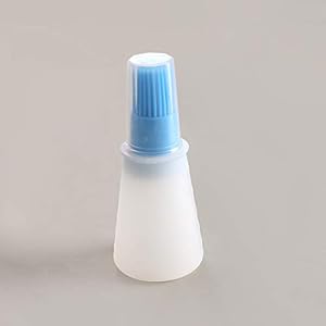 Coollooda Silicone Oil Bottle with Basting Brush Heat-Resistant Kitchen Gadget Starworld Soft Bottle and Brush for Barbecue Pastry Baking Cooking Blue