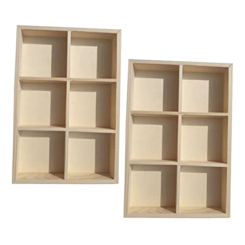 CIMAXIC Wooden Art Storage Boxes 2 Pack Compact Portable for Painters Students