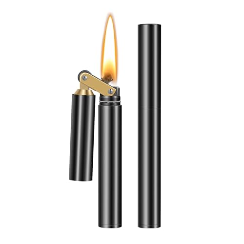 CHOICEDC Vintage Lighter Cool Trench Lighter Unique Kerosene Lighters Fluid Refillable Novelty Nunchuck Slim Lighters Fancy Antique Gifts for Men Dad Husband (Black)