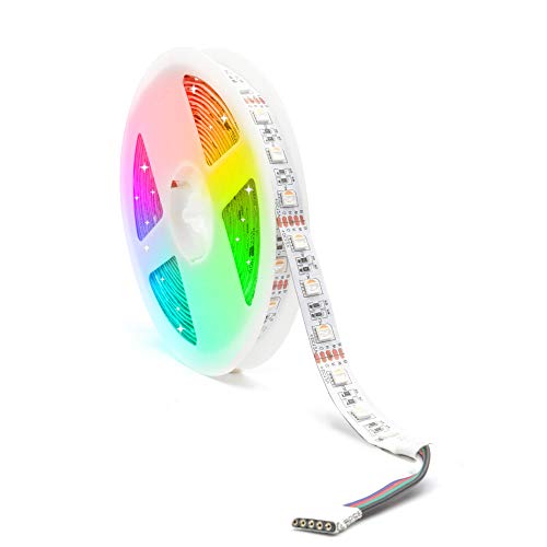 12V RGBWW LED Streifen LED Band LED Strip 5050 SMD RGB+Warmweiss 4 in1 LED Lichtleiste Lichterkette Deko Lichter Treppenlicht, 60LEDs/M 300LED